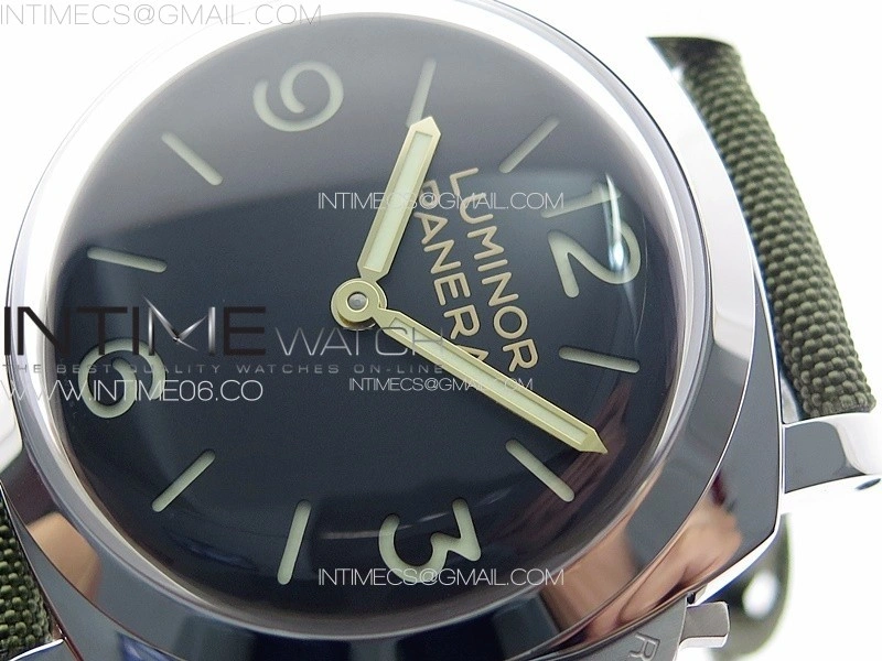 PAM606 Q "Hong Kong" HWF Black Dial on Green Nylon Strap P.3000 Super Clone
